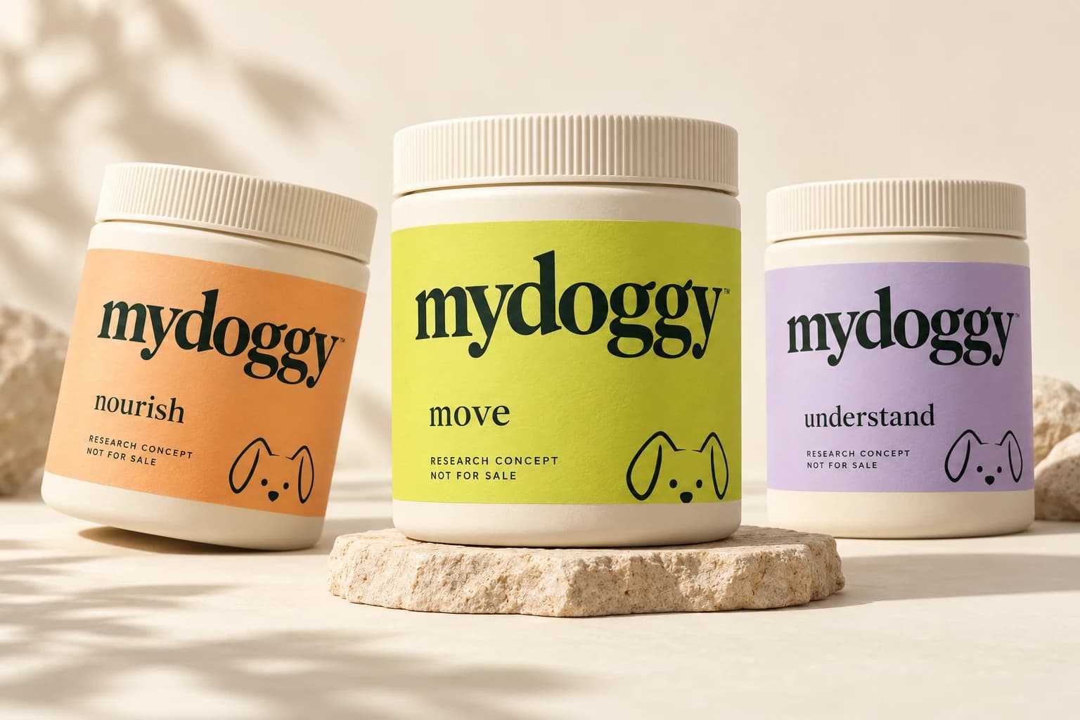 MyDoggy concept packaging. These designs are not manufactured products.